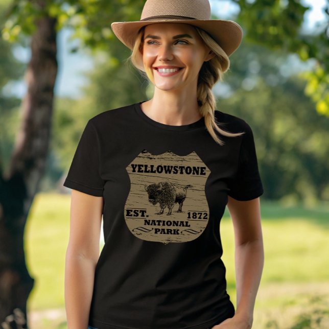 Camiseta Bisão Vintage Parque Nacional de Yellowstone (Criador carregado)