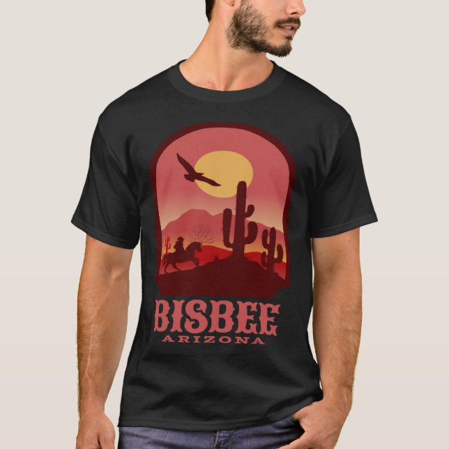 Camiseta Bisbee Arizona Cacti and Sunset (Frente)