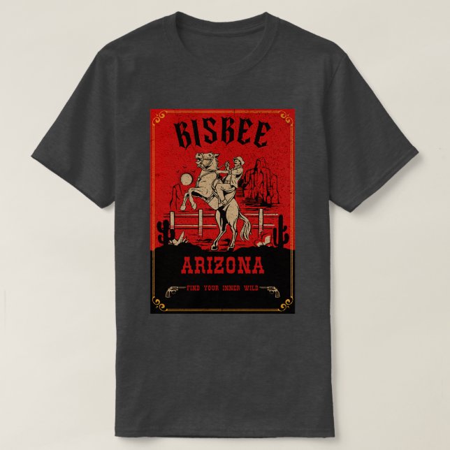 Camiseta Bisbee Arizona, oeste da cidade 1 (Frente do Design)