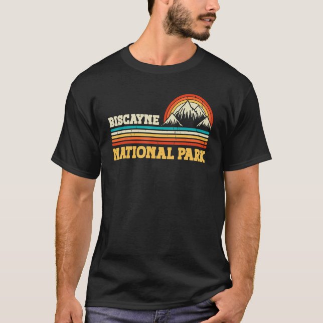 Camiseta Biscayne National Park Mountain Trees & Sun Campin (Frente)