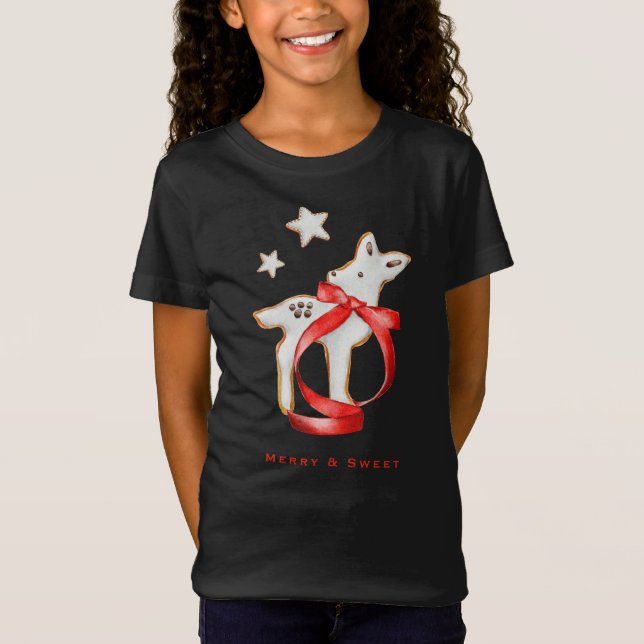 Camiseta Biscoito de Açúcar de Natal Personalizável (Frente)
