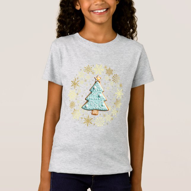 Camiseta Biscoito de Gingerpão, Natal de Ouro (Frente)