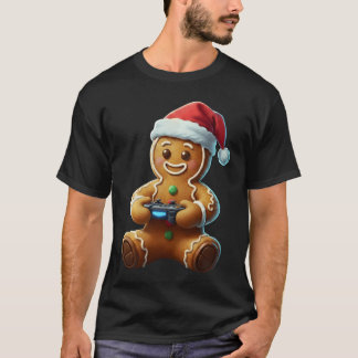 Camiseta Biscoito de Natal Gamer Xmas Jogos Meninos Juventu