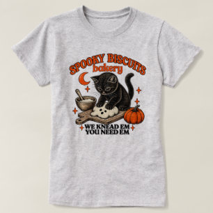 Camiseta Biscoitos Assustadores Padaria de Halloween Gato P