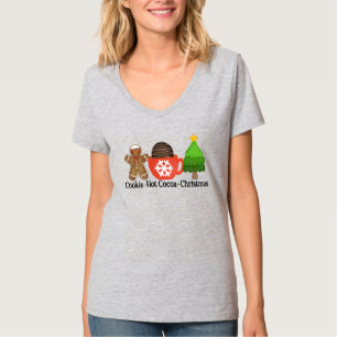 Camiseta Biscoitos, Chocolate Quente e Natal