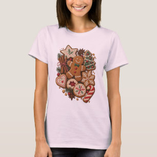 Camiseta Biscoitos de Gengibre de Natal Vintage & Férias