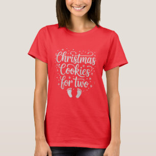 Camiseta Biscoitos de Natal para Duas Gravidez Maternidade