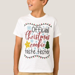 Camiseta Biscoitos Oficiais de Teste de Biscoito de Natal p