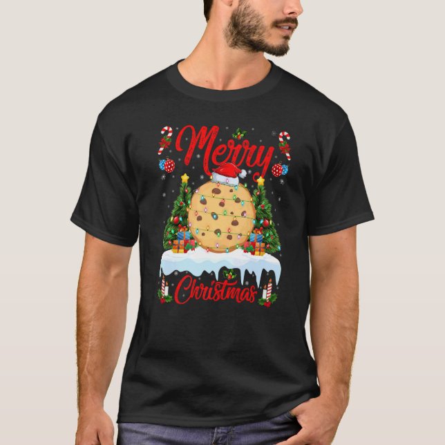 Camiseta Biscuit lança Papais noeis de árvores de Natal bis (Frente)