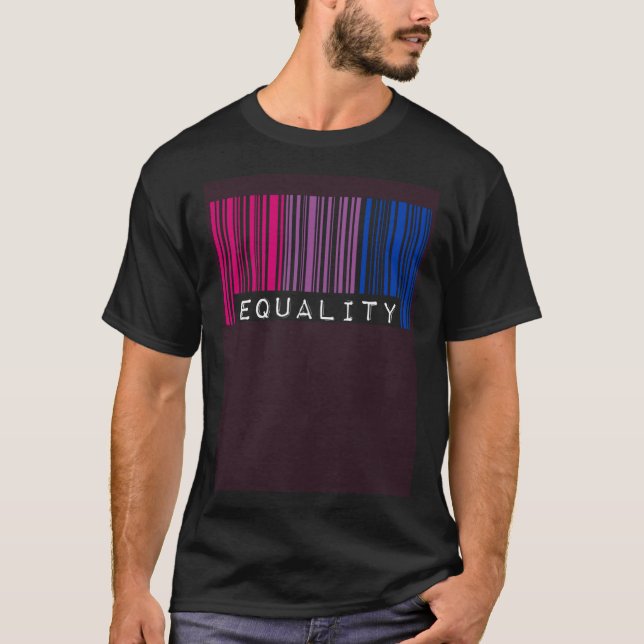 Camiseta Bisexual Barcode Pride Equality Queer Aesthetic LG (Frente)