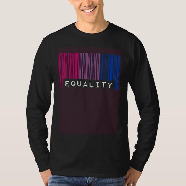 Camiseta Bisexual Barcode Pride Equality Queer Aesthetic LG (Frente)