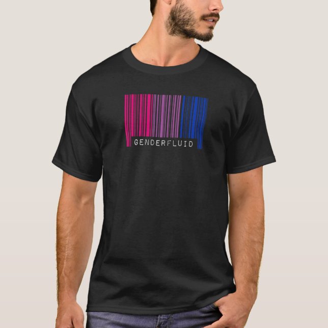 Camiseta Bisexual Barcode Pride Genderfluid Queer Aesthetic (Frente)