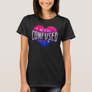 Camiseta Bisexual Bi Pride Flag Heart Not At All Confused