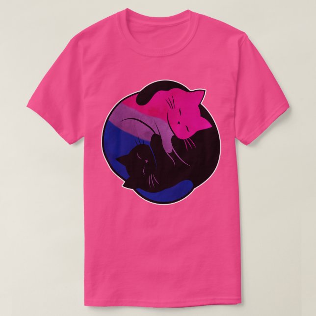 Camiseta Bisexual Eternal Yin Yang Cat (Frente do Design)