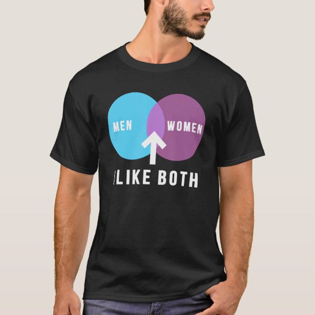 Camiseta bisexual men women i like both venn diagram lgbt p (Frente)