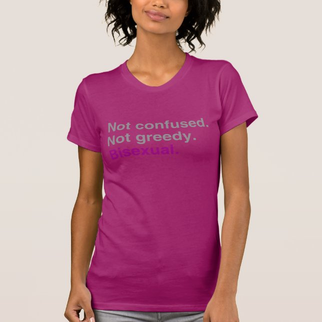 Camiseta Bisexual nao ávido não confundido (Frente)