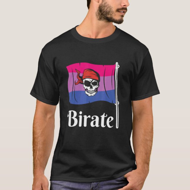 Camiseta Bisexual Pirate Lgbtq Lgbt Orgulho gay Tee (Frente)