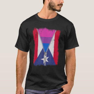 Camiseta Bisexual Porto Rico Bandeira Zip Porto-Riquenho Lg