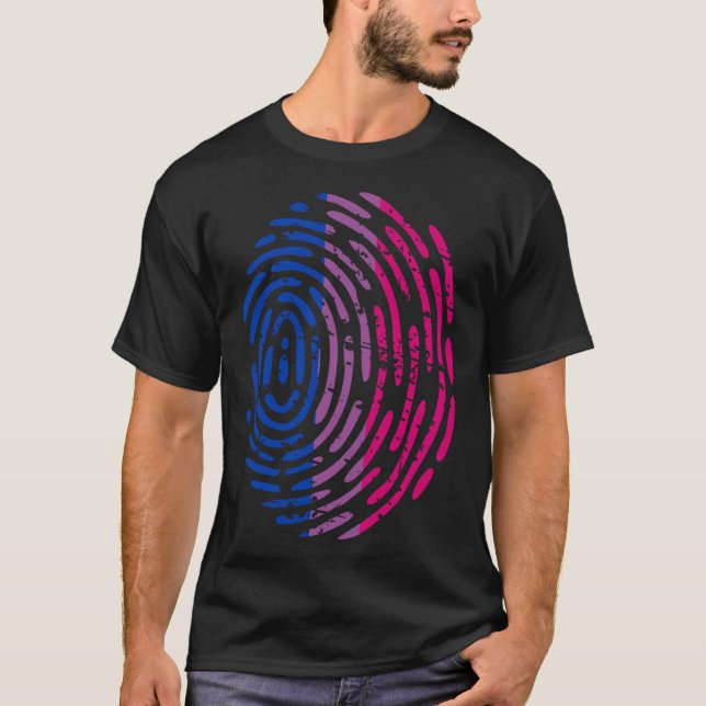 Camiseta Bisexual Pride Flag Thumb Print Thumbprint LGBT Ae (Frente)