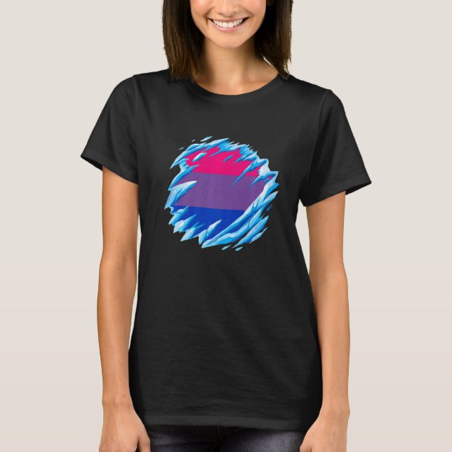 Camiseta Bisexual Pride Ice Melting Bisexual Flag LGBTQ Bis (Frente)
