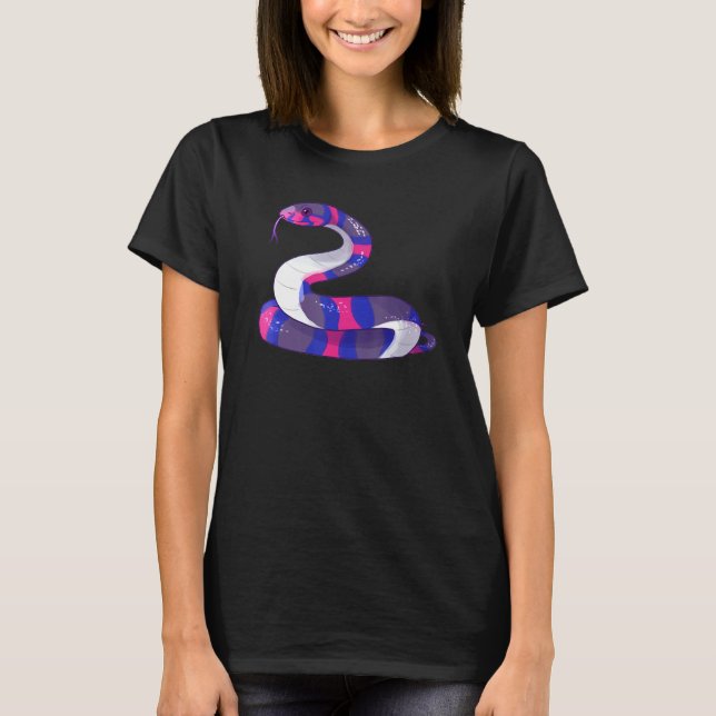 Camiseta Bisexual Pride Snake Lgbt Bisexual Flag Snakes Rep (Frente)