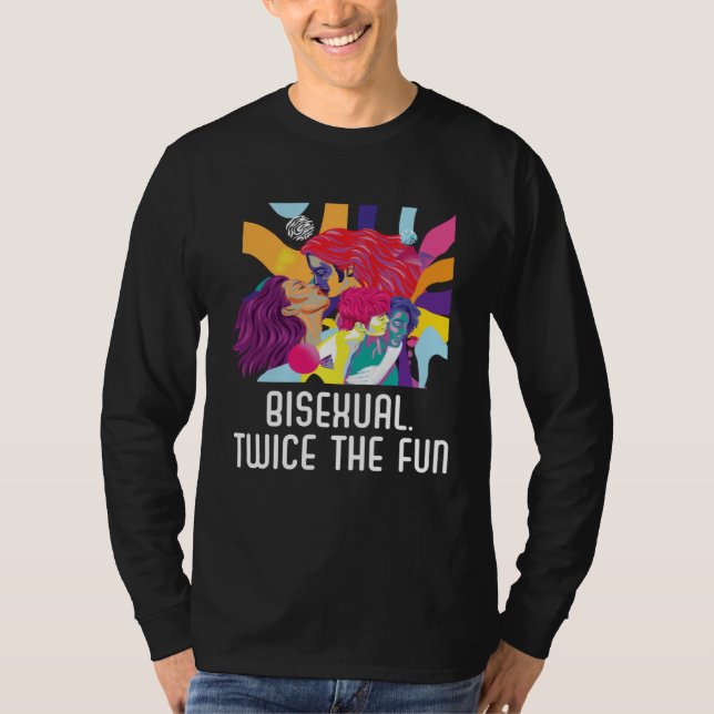 Camiseta Bisexual Twice The Fun Rainbow Pride Bisexuality L (Frente)