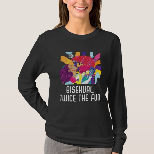 Camiseta Bisexual Twice The Fun Rainbow Pride Bisexuality L (Frente)