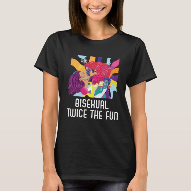 Camiseta Bisexual Twice The Fun Rainbow Pride Bisexuality L (Frente)