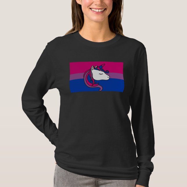 Camiseta Bisexual Unicorn Love Bisexual Pride Flag Aestheti (Frente)