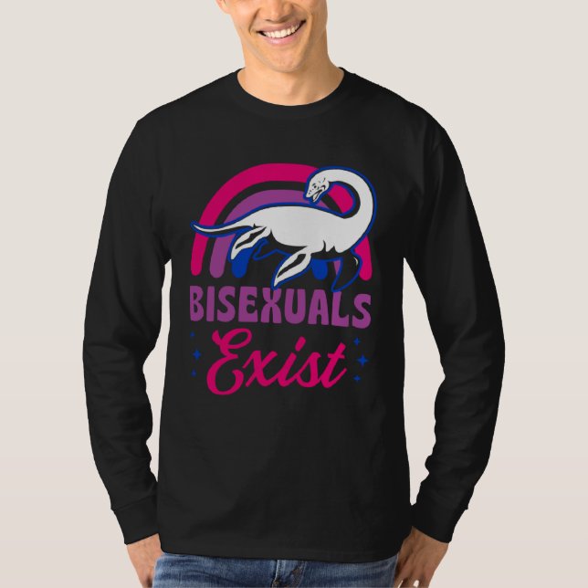 Camiseta Bisexuals Exist Bisexual Loch Ness Monster Pride R (Frente)