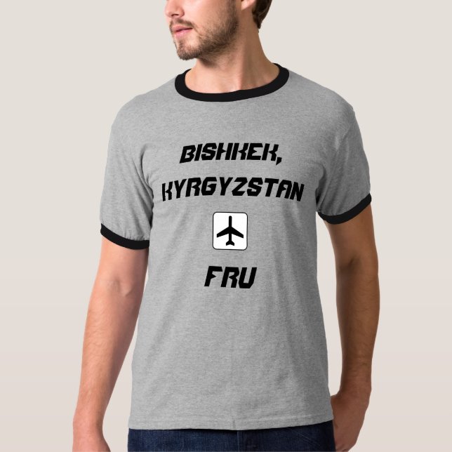 Camiseta Bishkek, Código do Aeroporto do Quirguistão (Frente)
