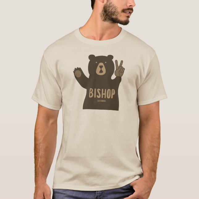 Camiseta Bishop Califórnia Urso da Paz (Frente)
