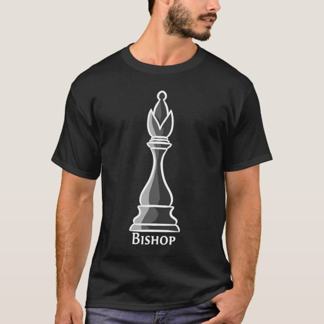 Camiseta Bishop Chess Piece Chess Conselho Chess Club Group (Frente)
