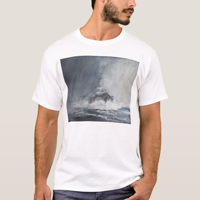 Camiseta Bismarck através das cortinas do sleet da chuva (Frente)