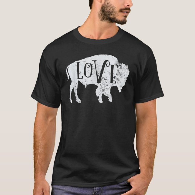 Camiseta Bison Americano Bison Wildlife Outdoor (Frente)