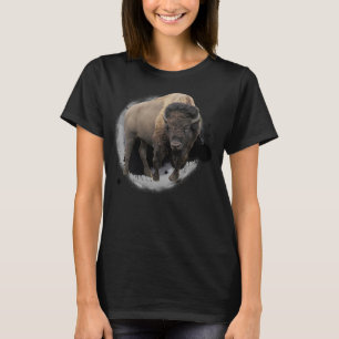 Camiseta Bison Buffalo Design de Ilustração de Bovinos