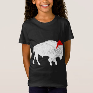 Camiseta Bison Buffalo Santa Hat - Natal Pajama