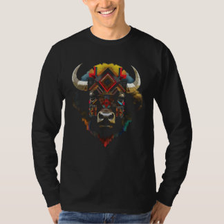 Camiseta Bison colourful - art animals zoo artwork bison