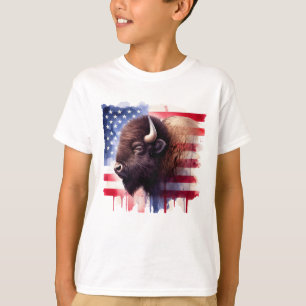 Camiseta Bison com bandeira dos Estados Unidos da América