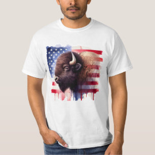 Camiseta Bison com bandeira dos Estados Unidos da América