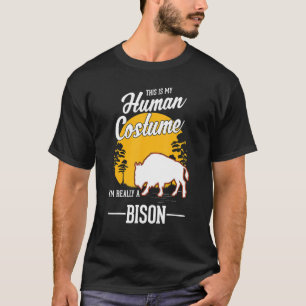 Camiseta Bison Human Costume Halloween Buffalo