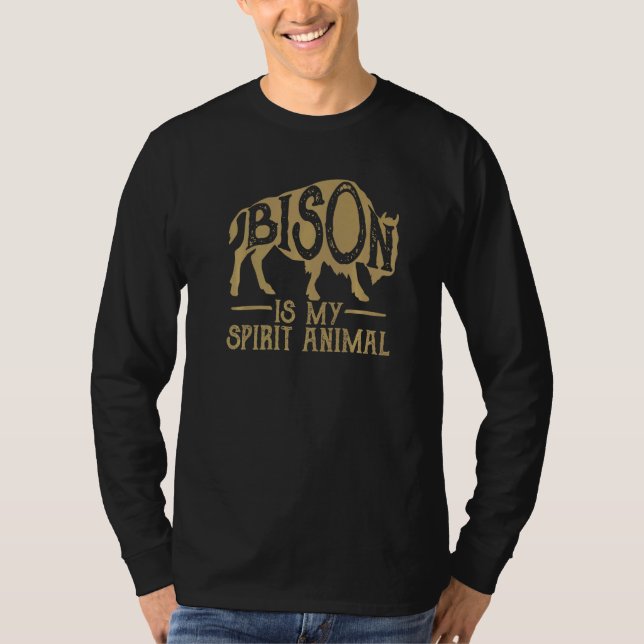 Camiseta Bison Is My Spirit Animal Buffalo American (Frente)