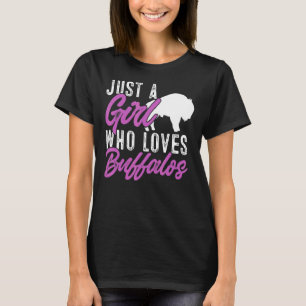 Camiseta Bison Kids Apenas Uma Menina Que Ama Buffalos