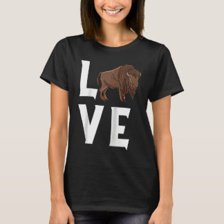 Camiseta Bison Love Cow Buffalo National Park Western Wildl