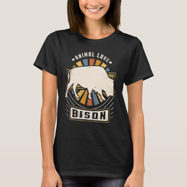 Camiseta Bison Vintage Classic Retro Animal (Frente)