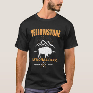 Camiseta Bison Yellowstone National Park Buffalo Vintage Re