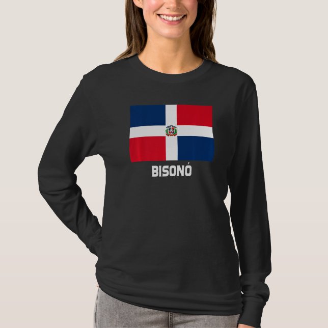 Camiseta Bisonó República Dominicana Bandeira Emblem Escudo (Frente)