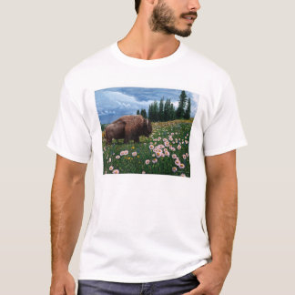 Camiseta Bisonte americano - "nenhum tempo para flores "