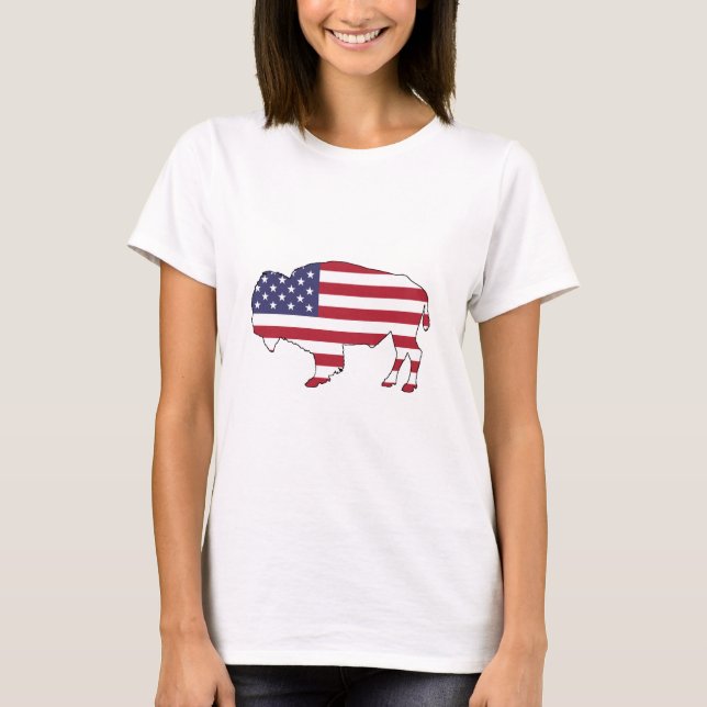 Camiseta Bisonte - bandeira americana (Frente)