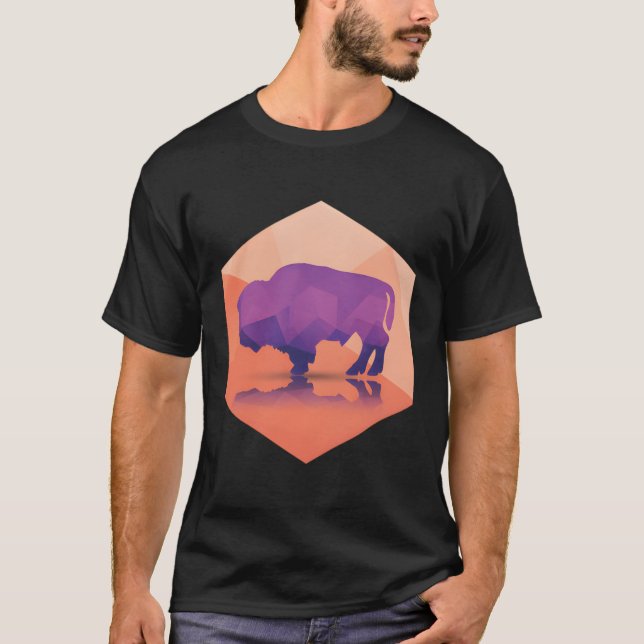 Camiseta Bisonte Roxo Roxo Roxo-Bison Presente (Frente)